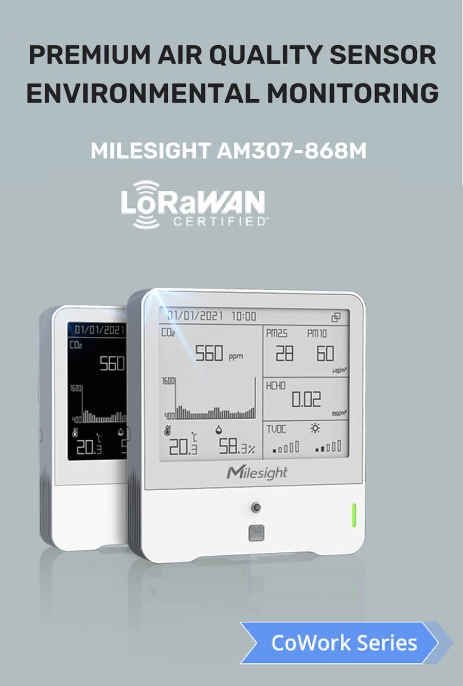 Premium Sensor for Indoor Air Quality & Ambience Monitoring  Milesight AM307-868M